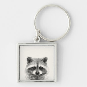 Porte-clés Dessin au crayon Raccoon