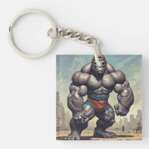 Porte-clés Dessin d'art pop de Gorilla Bodybuilder