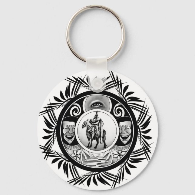 Porte-clés Dessin de cavalier (Recto)