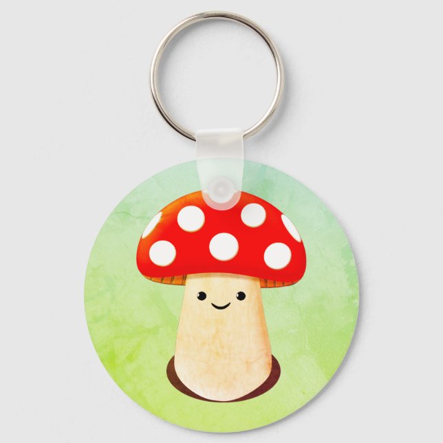 Porte-clés Dessin de champignons mignons (Recto)