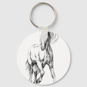 Porte-clés Dessin de cheval croquis artisanal