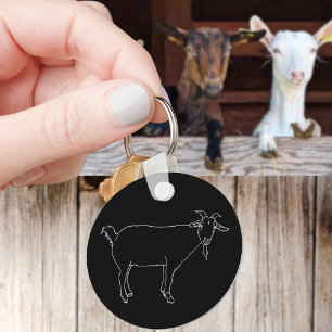 Porte-clés Dessin de chèvre mignonne amusant Simple Quirky An