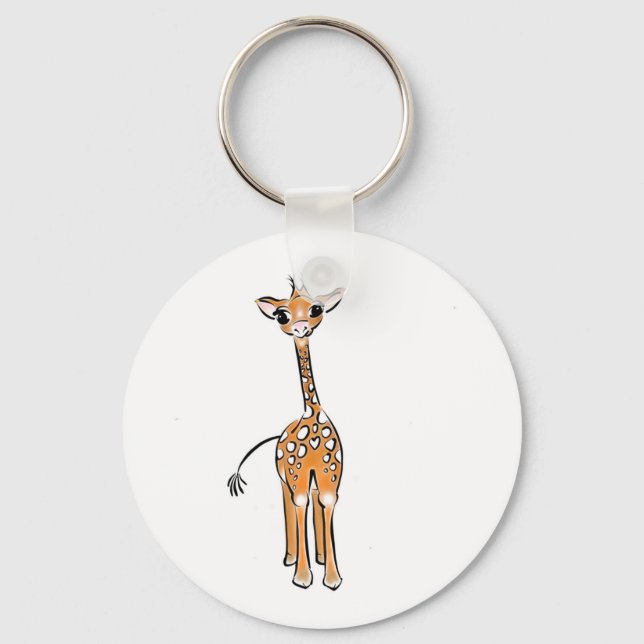 Porte-clés Dessin de la girafe de la mignonne (Recto)
