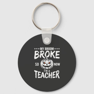 Porte-clés Dessin de professeur de Halloween drôle balai cass