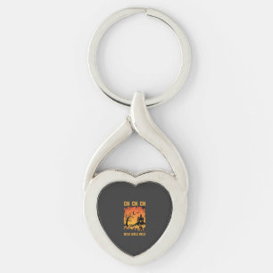 Porte-clés Dessin de silhouette de maison hantée de sorcière