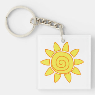 Porte-clés Dessin de soleil illustration pour enfants mignons