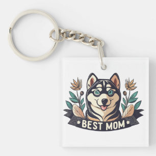 Porte-clés Dessin de Whimson Siberian Husky Chig Maman