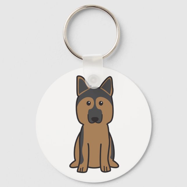 Porte-clés Dessin du chien berger allemand (Recto)