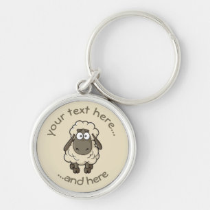 Porte-clés Dessin en mouton beige