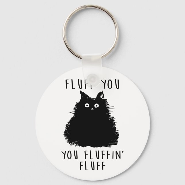 Porte-clés Dessin Fluit You Black Cat (Recto)