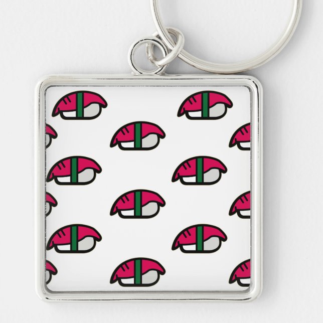 Porte-clés Dessin Kawaii Sushi, Riz de Poisson et Algues (Devant)