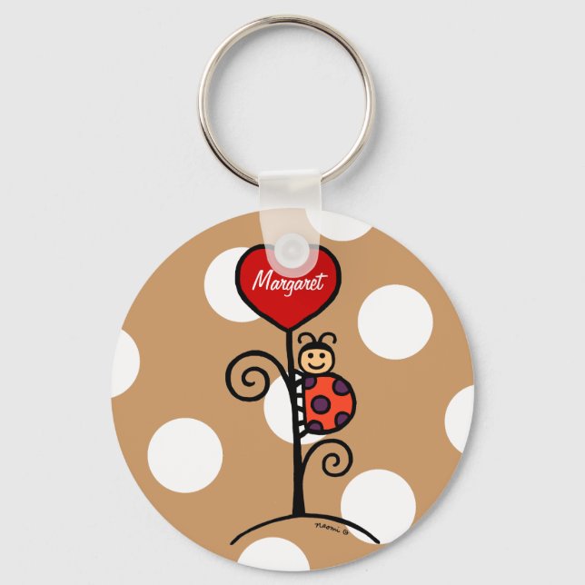 Porte-clés Dessin Personnalisé Cute LadyBug (Recto)