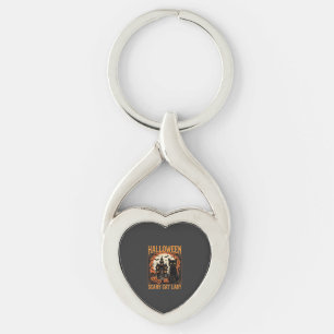 Porte-clés Dessin vintage de dame aux chats effrayants pour H