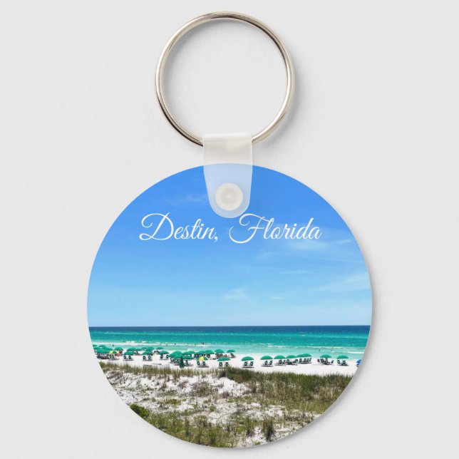 Porte-clés Destin Florida Coast Beach Umbrellas Photographie (Recto)