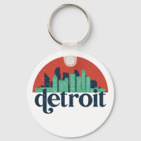 Detroit Michigan City Skyline Retro City Art