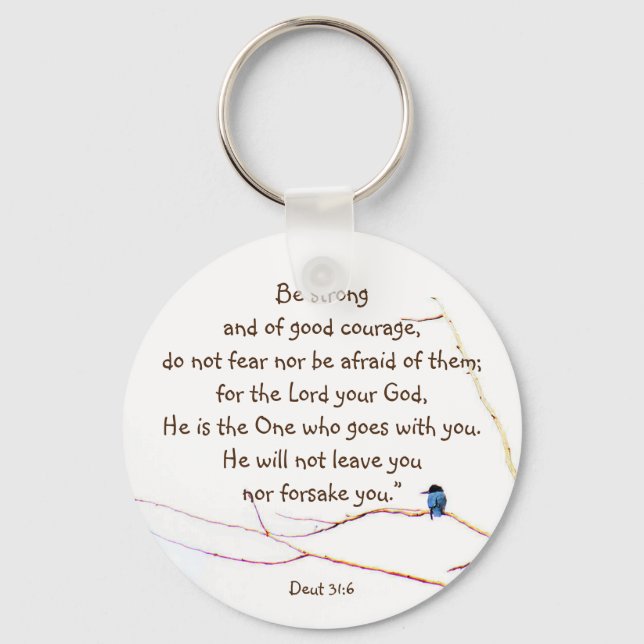 Porte-clés Deut 31:6 Vous n'êtes pas seul Bible Kingfisher Bi (Recto)