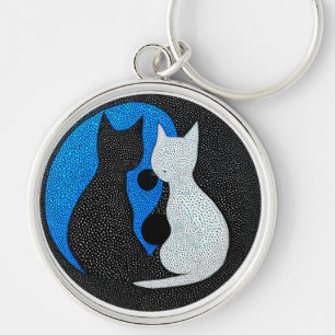 Porte-clés Deux chats stylisés