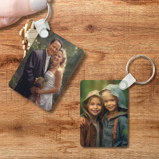 Porte-clés Deux images personnalisées en aluminium double fac