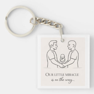 Porte-clés Deux papas attendent un bébé - Célébration LGBTQ