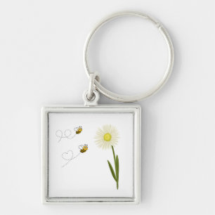 Porte-clés Deux petites abeilles mignonnes