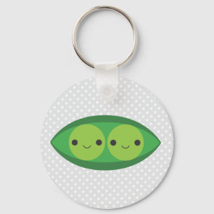 Porte-clés Deux petits pois dans un pois
