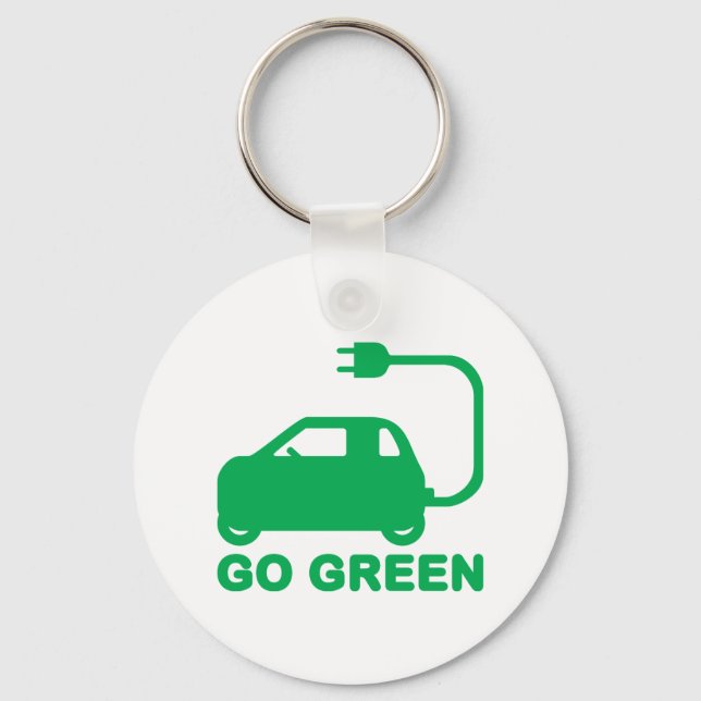 Porte-clés Devenez écolo ~ Conduite de voitures électriques (Recto)