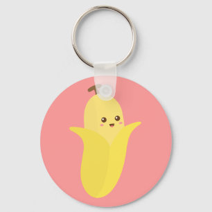 Porte-clés Devenir fou avec une banane mignonne et heureuse