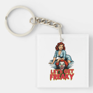 Porte-clés Devenons Fous – Rétro Pin-Up & Clown Flippant