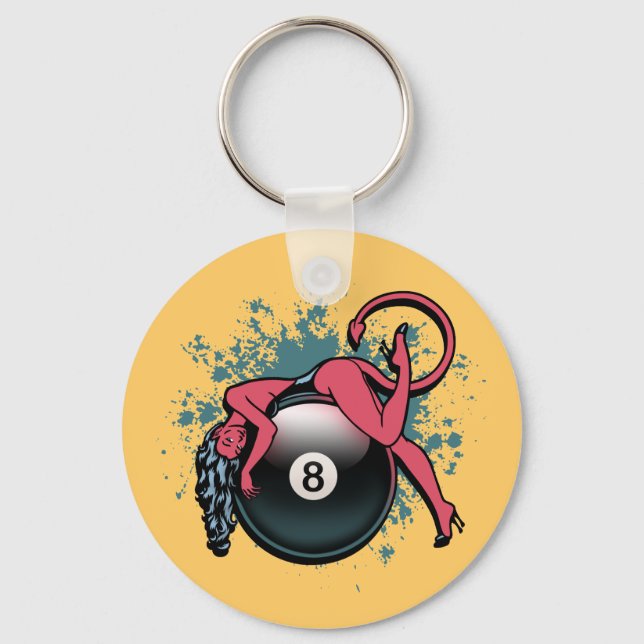 Porte-clés Devil Girl 8-Ball (Recto)