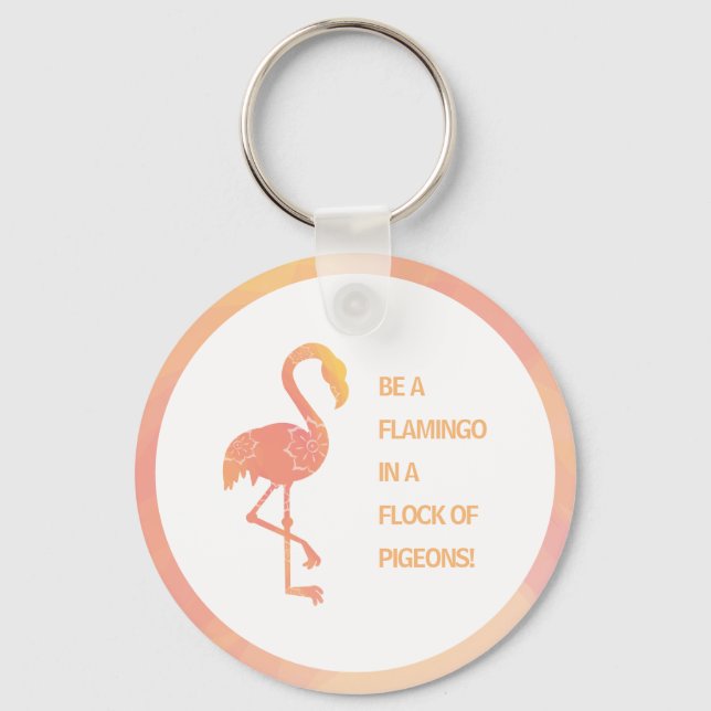 Porte-clés Devis Inspiration Flamant rose (Recto)