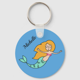 Porte-clés DFunny Mermaid custom name key chains