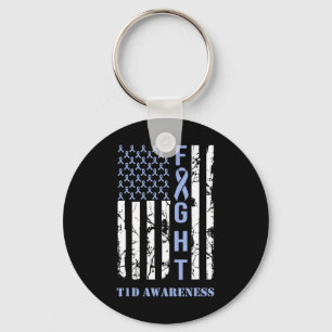 Porte-clés Diabète T1d Mois de sensibilisation drapeau bleu R