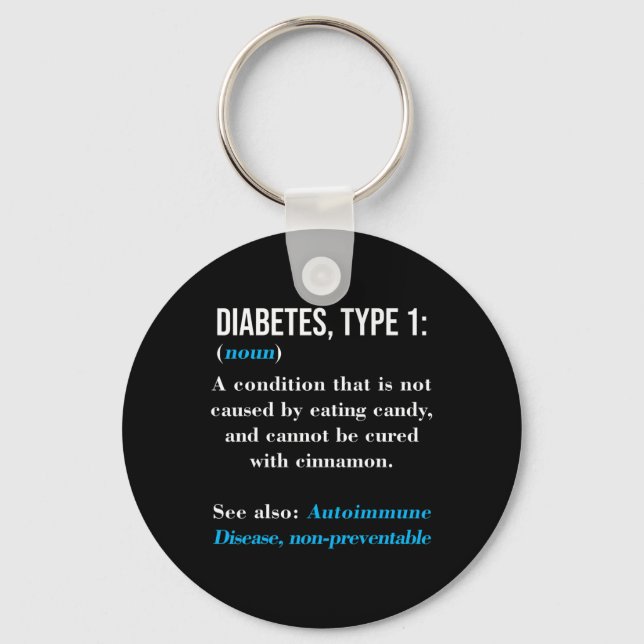 Porte-clés Diabète Type 1 Définition Maladie auto-immune (Recto)
