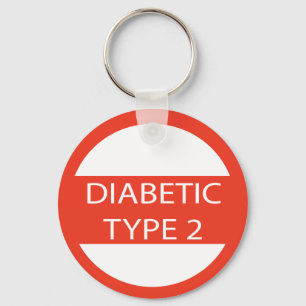 Porte-clés Diabète type 2 keyring diabétique alerte médicale