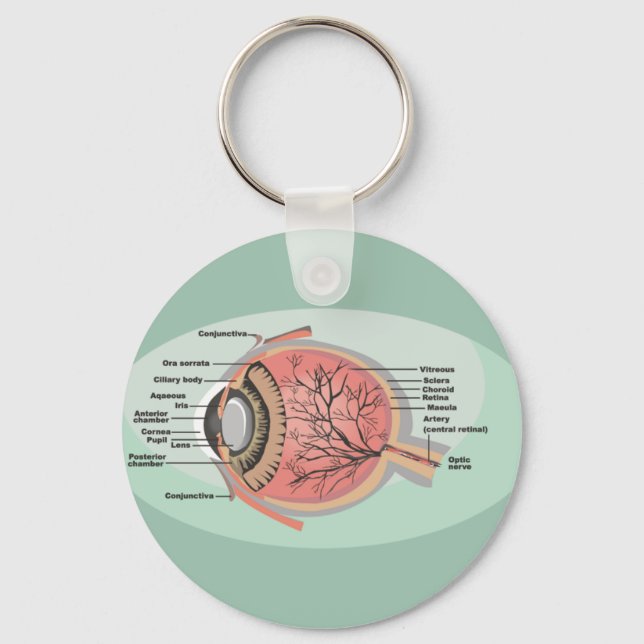 Porte-clés Diagramme des yeux pour le Mois national des soins (Recto)