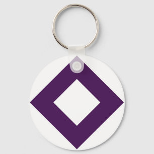 Porte-clés Diamant blanc, Bordure pourpre gras