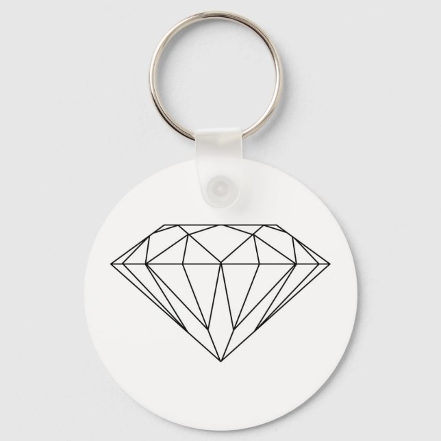 Porte-clés Diamant Dessin noir et blanc Moderne (Recto)