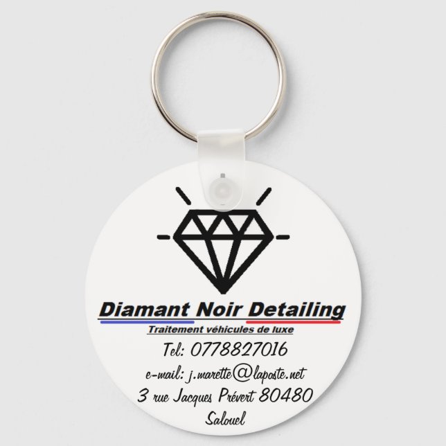 Porte clés Diamant Noir Detailing  Keychain (Front)