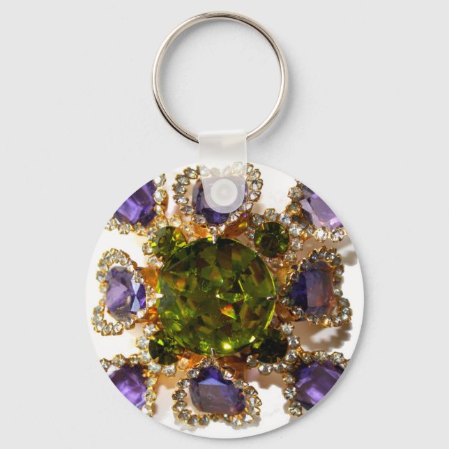 Porte-clés Diamants d'améthyste violet Emeralds bijoux (Recto)