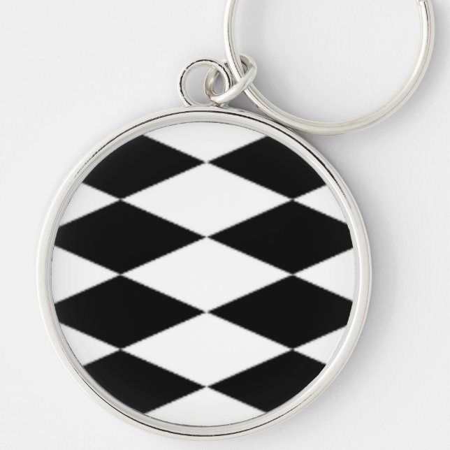 PORTE-CLÉS DIAMANTS NOIRS ET BLANCS (Devant)