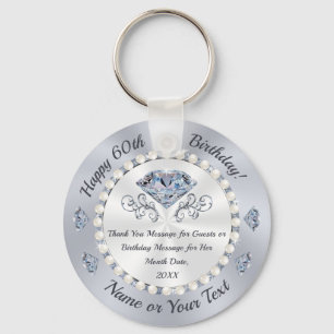 Porte-clés Diamond Favor, 60th Birthday Favors for a Woman,