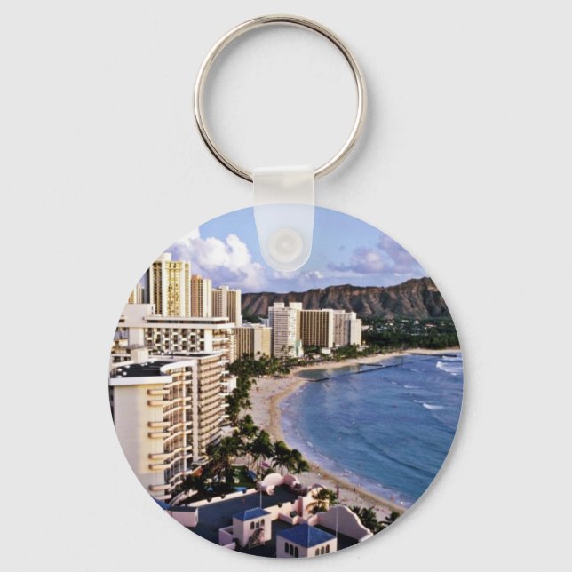 Porte-clés Diamond Head - Waikiki Beach, Oahu (Recto)
