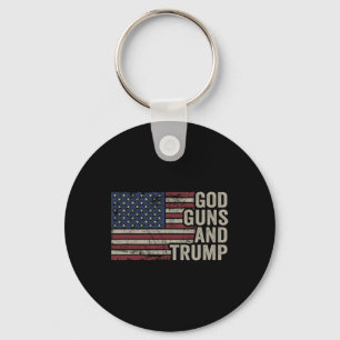 Porte-clés Dieu Armes Et Trump - Pro Dieu Arme Drôle Républic