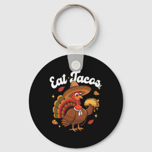 Porte-clés Dinde drôle mange Taco Vegan drôle de Thanksgiving