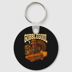 Porte-clés Dindon Gobbol Gobble Gool Thanksgiving Rétro 