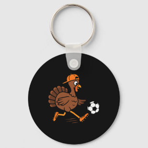 Porte-clés Dindon jouant au football Dindon de Thanksgiving E