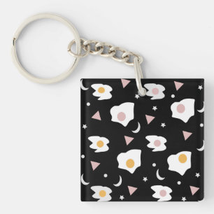 Porte-clés Dîner d'oeufs Lune Confetti Motif