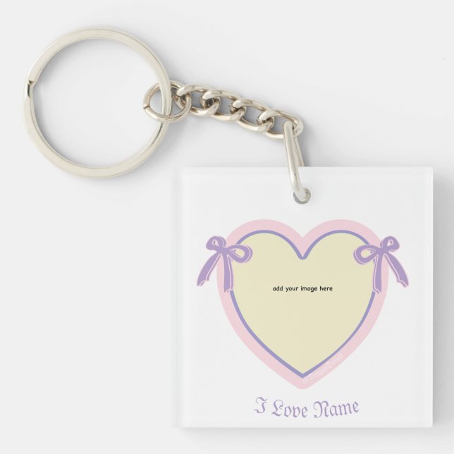 Porte-clés Dingus Bows & Heart Sac fourre-tout personnalisé (Devant)