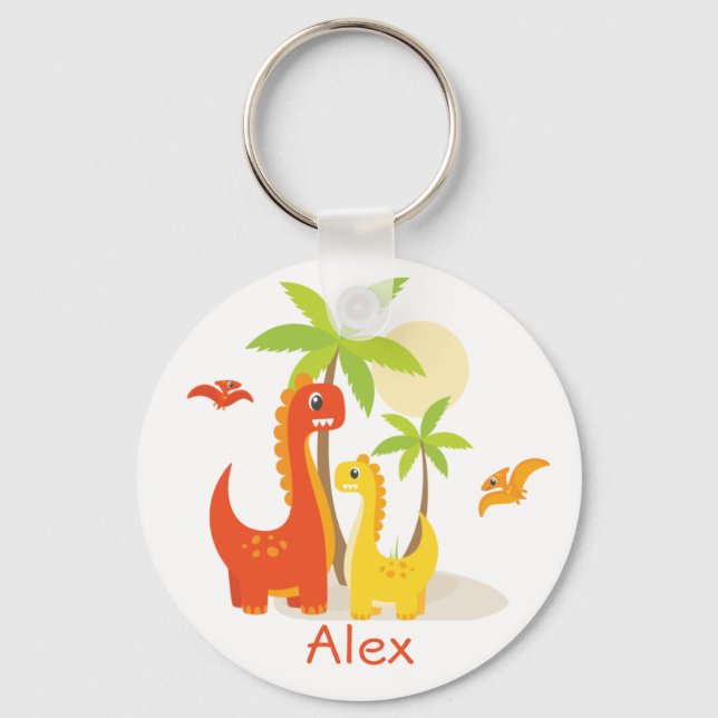 Porte-clés Dinosaur Anniversaire Cadeau Porte - clé personnal (Recto)