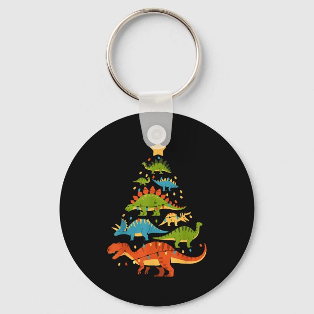 Porte-clés Dinosaur Christmas Tree Dino Trex Dinosaur Lover C (Recto)